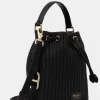 Borsa secchiello rafia Twinset nero - immagine 2