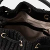Borsa secchiello rafia Twinset nero - immagine 3