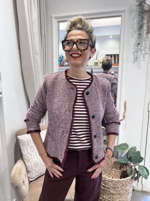 Giacca in tweed bordeaux Emme