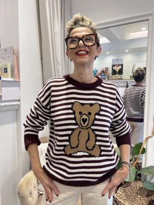 Maglione teddy bordeaux KAOS