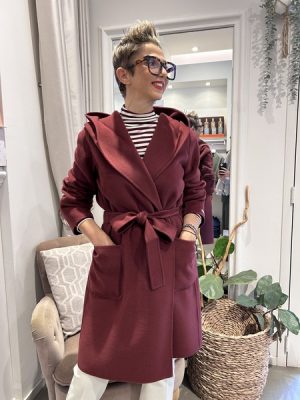 Cappotto bordeaux EMME con cappuccio
