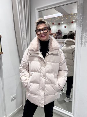 Piumino con collo in pelo Emme