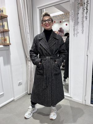 Cappotto lungo con pailettes Kaos