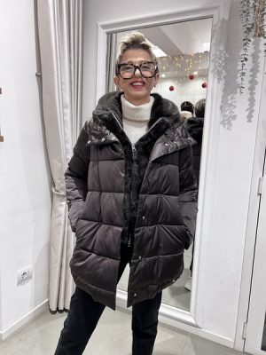 Piumino lungo con pelo Ragno