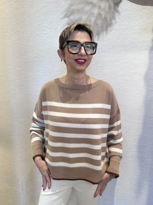 Maglia cropped a righe Pennyblack