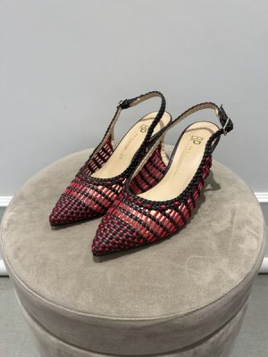 Slingback intrecciata rosso/moro BP