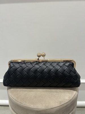 Clutch intrecciata nera Twinset