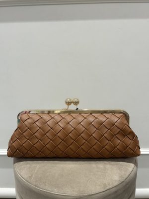 Clutch intrecciata cuoio Twinset