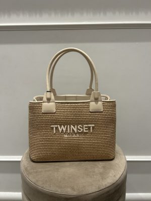 Mini shopper effetto rafia Twinset