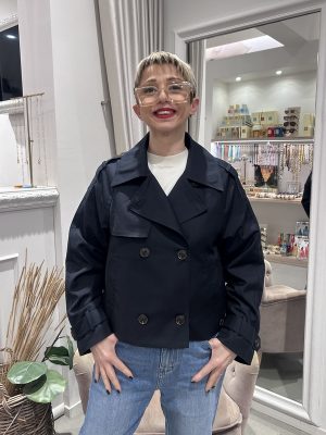 Trench corto blu ICHI