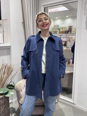 Trench corto blu Ragno