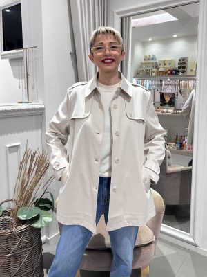 Trench corto avorio Ragno