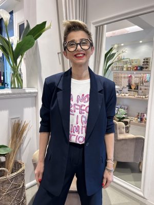 Blazer dritto lungo blu