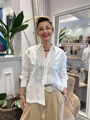 Camicia ricamo farfalle Kaos