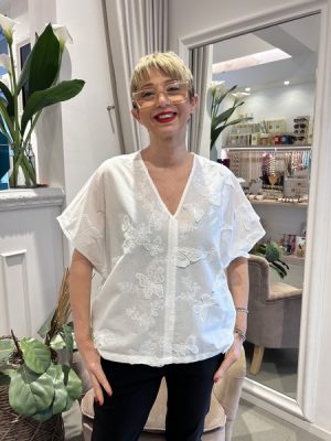 Casacca ricamo farfalle Kaos