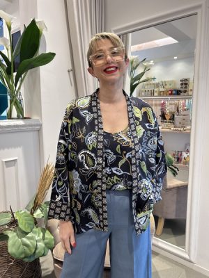 Kimono corto fantasia fiori Emme