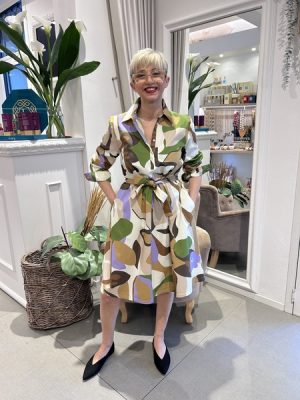 Abito chemisier fantasia foglie Emme