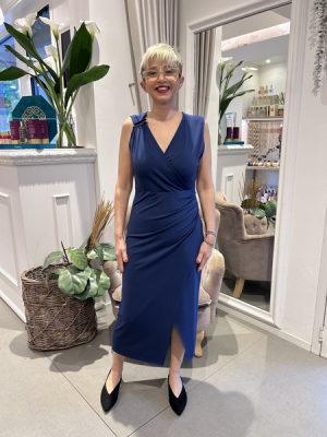 Abito midi a tubino blu Kaos