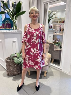 Abito floreale fuxia Pennyblack