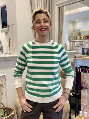 Maglia a righe verde B.Young