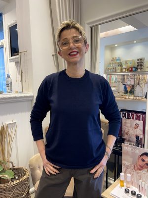 Maglia girocollo blu Ichi